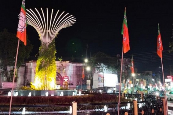 Ahead of Diwali BJP put flags in Govt Properties across Agartala Ahead of Diwali BJP put flags in Govt Properties across Agartala
